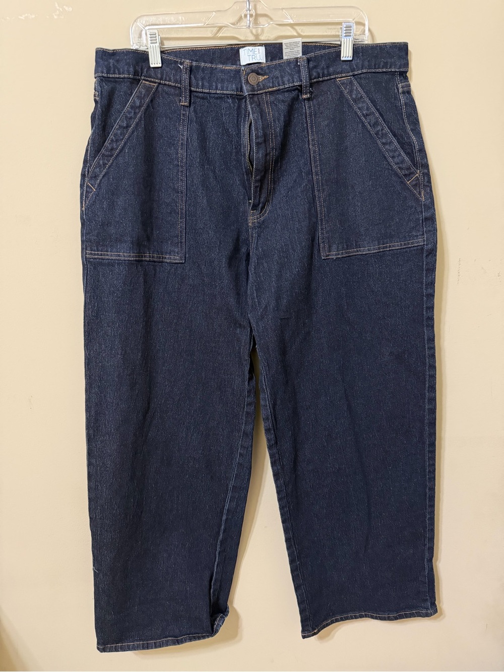 Time and Tru Indigo Blue Relaxed Fit women's Jeans heavy pockets 18 plus euc